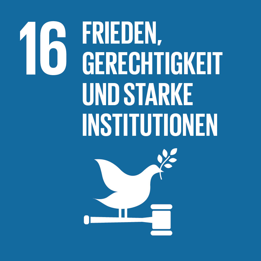 16 Frieden, Gerechtigkeit und Starke Institutionen - SDG Ziele der nachhaltigen Entwicklung